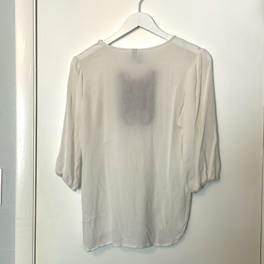 Buttons Boho 3/4 Sleeve Peasant Top - Picture 2 of 10